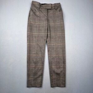 Express Plaid Trousers Women 0R Glen Check Slim Leg Career Workwear Business